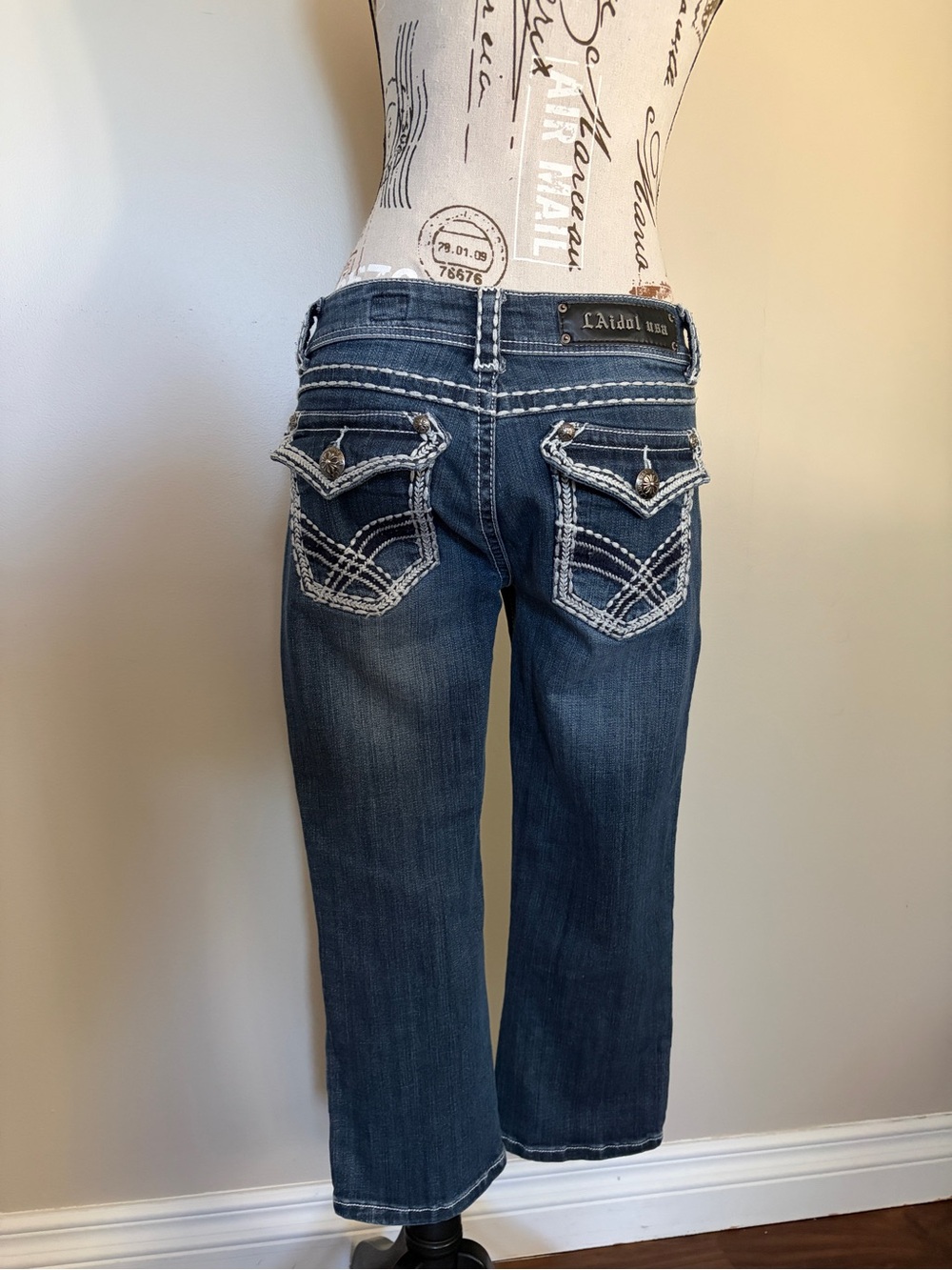Y2K L.A. Idol Low Rise Denim Capris Cropped Jeans 2000s